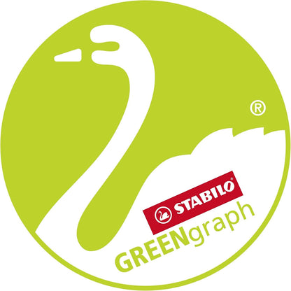 STABILO B-36606-10 Grafietpotlood met gum - GREENgraph - 3 stuks - hardheid HB