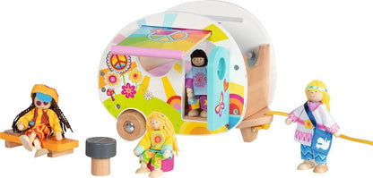 Goki houten caravan Happy Campers speelgoed camper voor kinderen