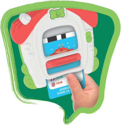 Clementoni - Mes 100 Premiers Mots Bilingues Les Animaux – 2-4 Ans – Jeu éducatif Enfant français Anglais avec Cartes interactives et Lecteur sonore, Apprentissage vocabulaire, Jouet Fille garçon