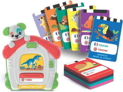 Clementoni - Mes 100 Premiers Mots Bilingues Les Animaux – 2-4 Ans – Jeu éducatif Enfant français Anglais avec Cartes interactives et Lecteur sonore, Apprentissage vocabulaire, Jouet Fille garçon