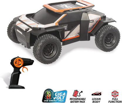 MONDO Dacia Sandrider Parijs Dakar model schaal 1:14 incl. oplaadbare batterijen, speelgoedauto voor kinderen 63834