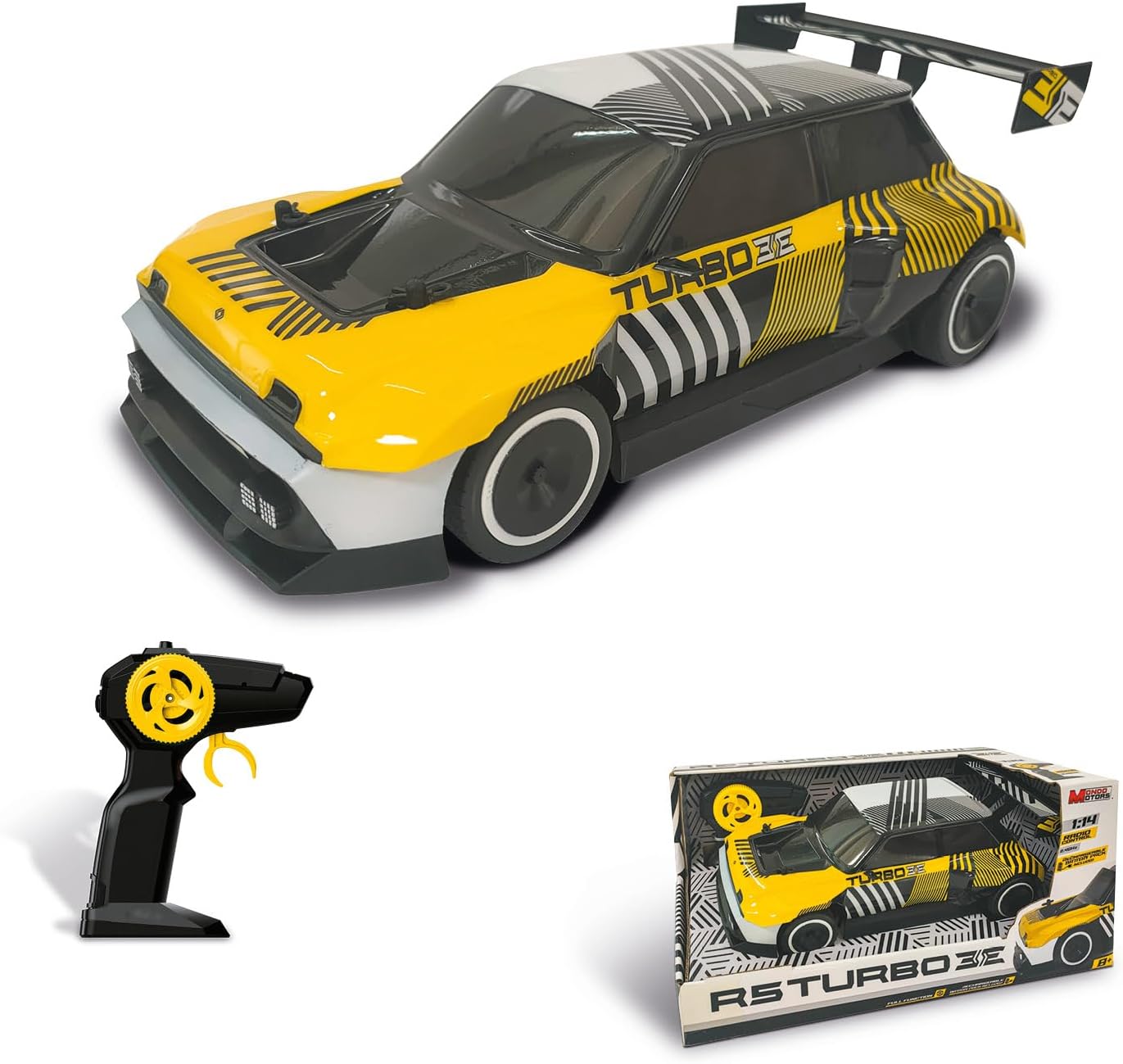MONDO Motors Renault 5 Turbo 3E model, schaal 1:14, snelheid tot 10 km/u, inclusief oplaadbare batterijen, kinderspeelgoed auto 63853