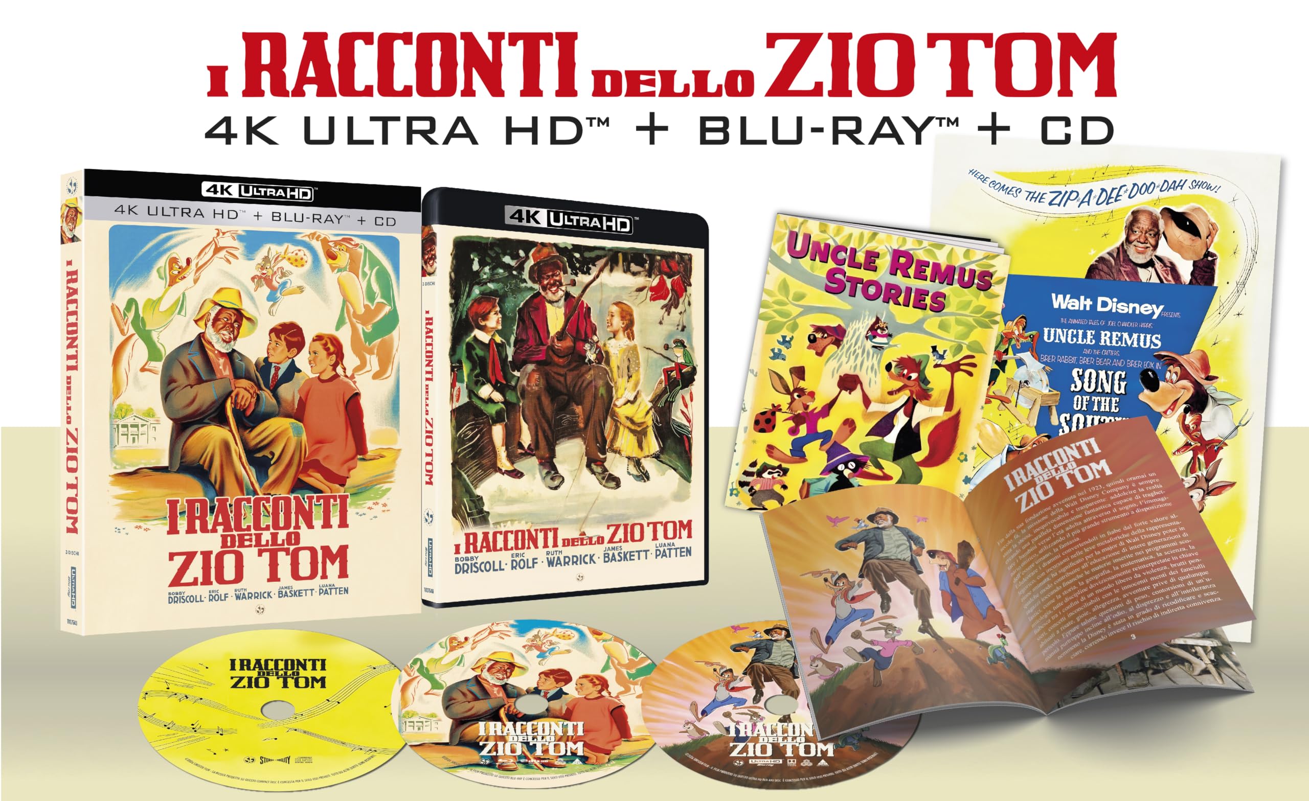 I Racconti Dello Zio Tom 4K UHd + Blu-Ray + Cd - 3 Dischi, Racconti Dello Zio Tom (I) (Collector`S Edition) (4K Ultra Hd + Blu-Ray + Cd)