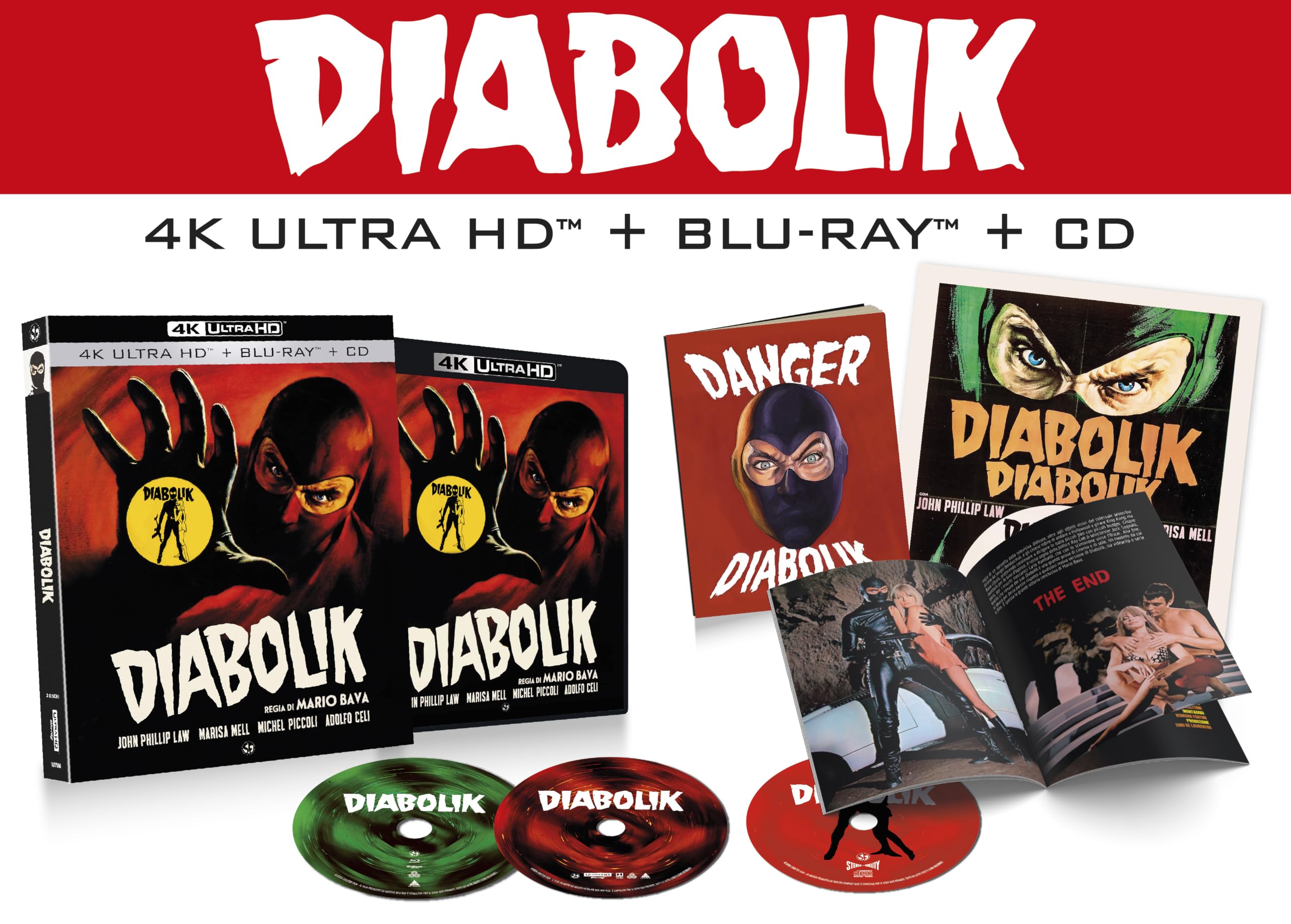 Diabolik 4K UHd + Blu-Ray + Cd - 3 Dischi, Diabolik (Special Edition) (4K Uhd + Blu-Ray + Cd)