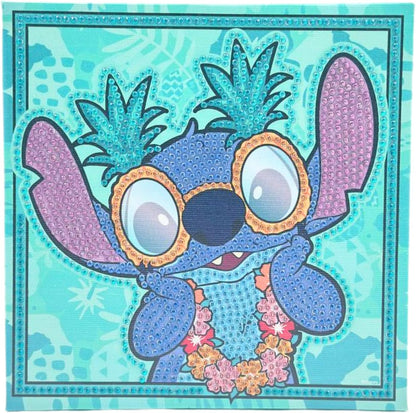 Disney Stitch Diamond Painting set, Glow in the Dark canvas, 19 x 19 cm, Stitch knutselset voor kinderen vanaf 6 jaar, diamond painting-set met accessoires, lichtgevende mozaïekafbeelding om zelf vorm