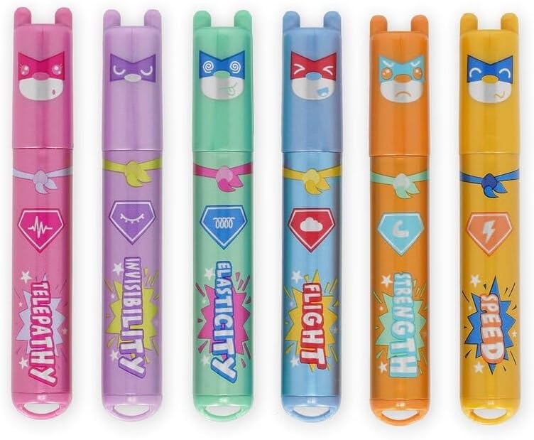 Legami Set of 6 Mini Highlighters - Teddy's Superpower