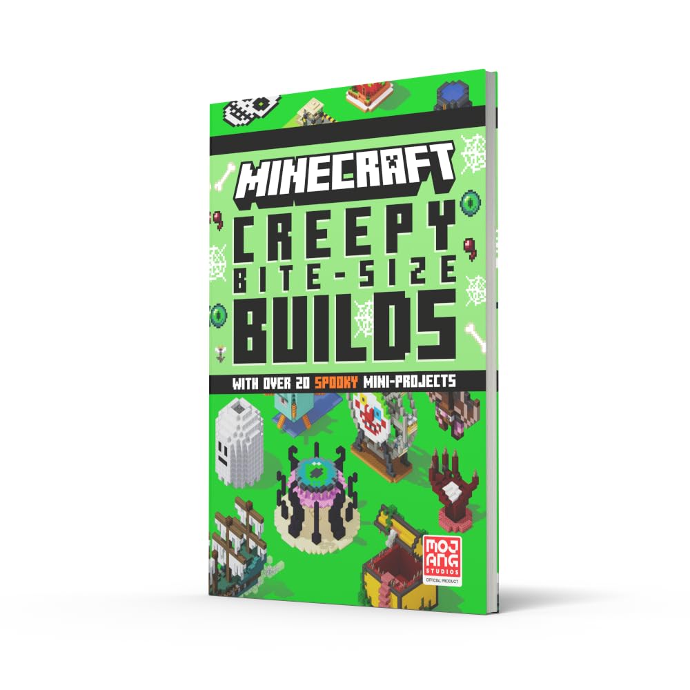 Minecraft Creepy Bite-Size Builds: New for 2026, an official illustrated guide to building 20 spooky themed mini-projects in game. Perfect for gamers of all ages!