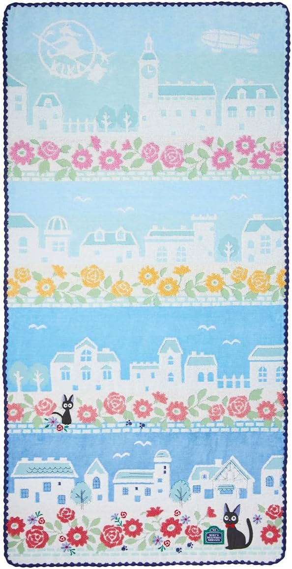 丸眞 Asciugamano da bagno Zuri Ghibli Grande Strega Messaggistica 100% cotone Regalo di compleanno festa della mamma Blu Colico 1005046000