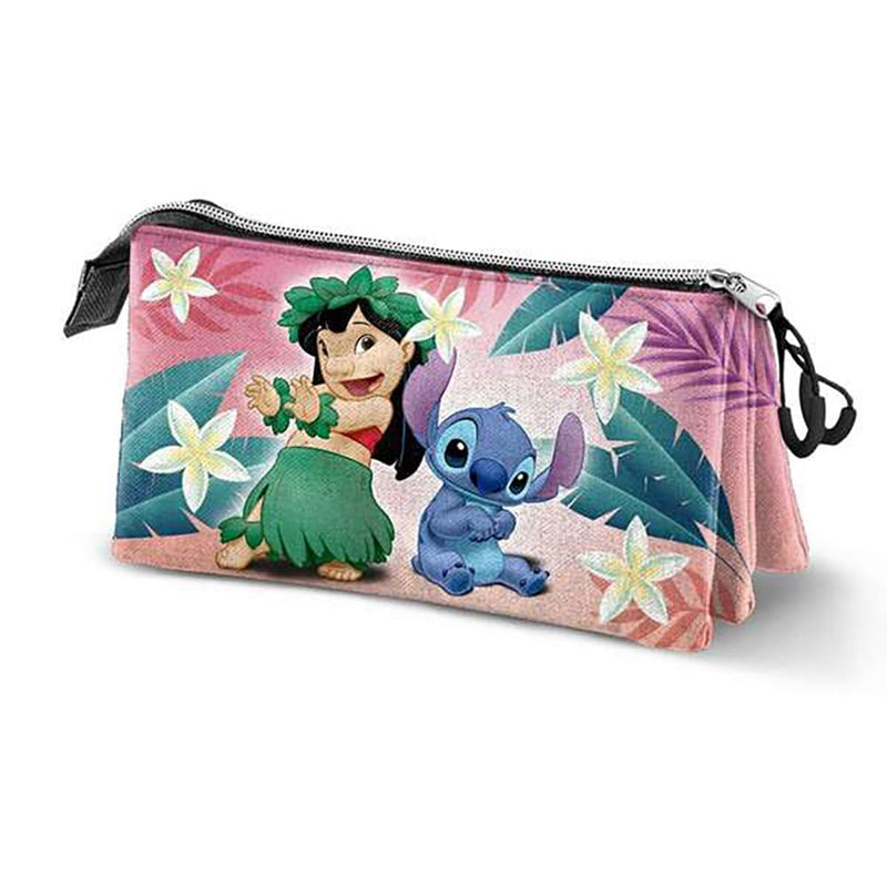 Disney Lilo and Stitch Couple-Triple Pencil Case, Multicolour