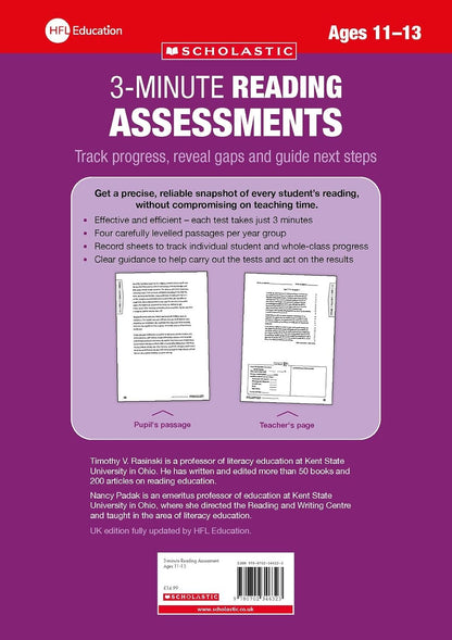 3 Minute Reading Assessments Ages 11-13: Assess student's reading in just 3 minutes ideal classroom resource (3 Minute Assessments