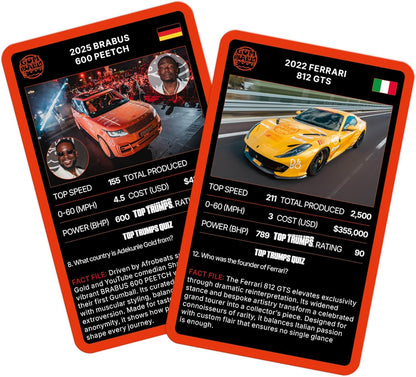 Top Trumps Gumball 3000 Superstars & Supercars Educational travel game Play with friends Travel Companion makes a great gift for ages 12 plus