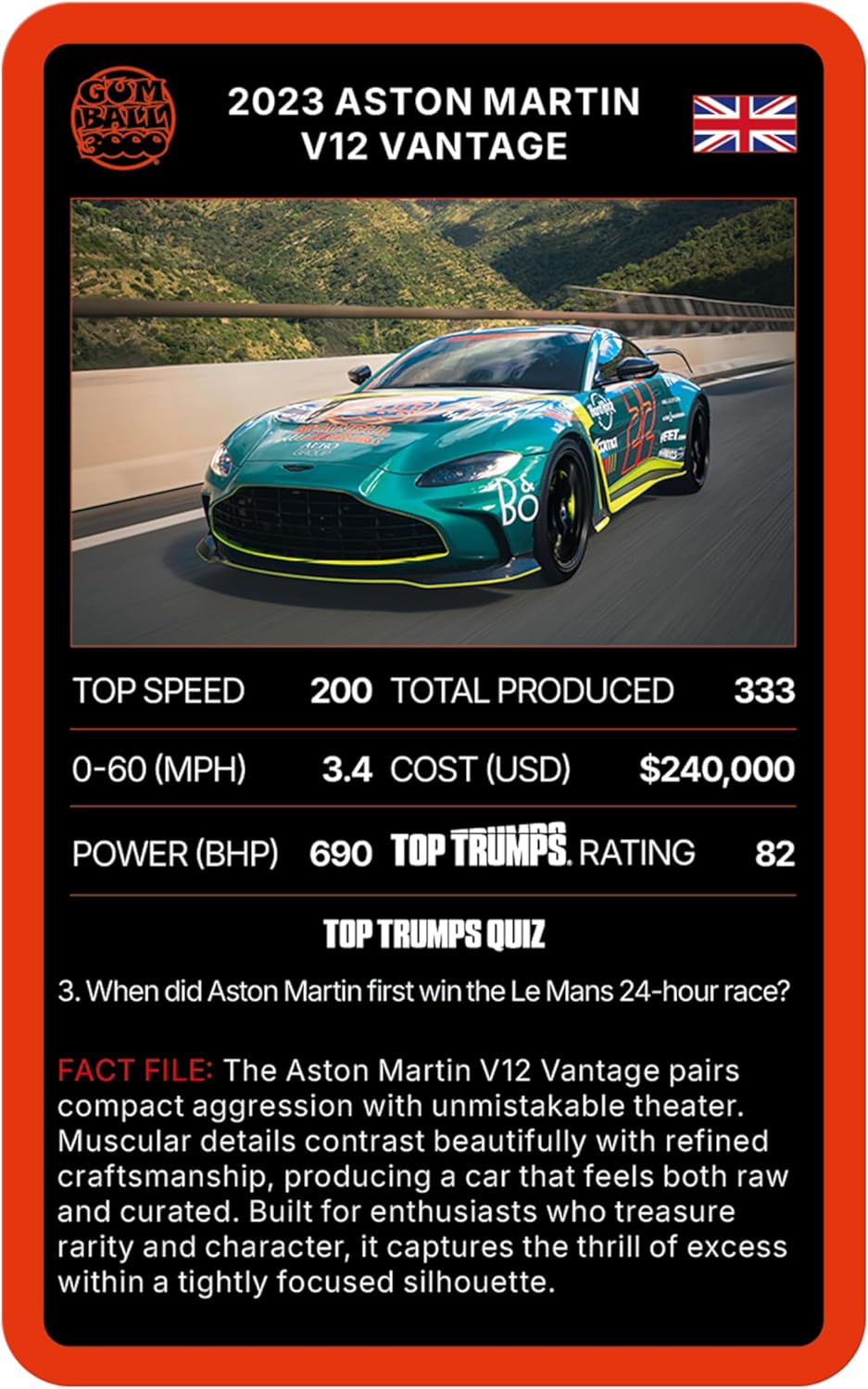 Top Trumps Gumball 3000 Superstars & Supercars Educational travel game Play with friends Travel Companion makes a great gift for ages 12 plus