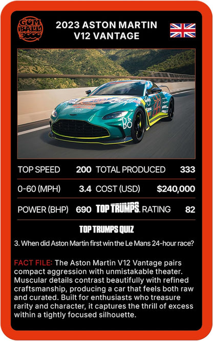 Top Trumps Gumball 3000 Superstars & Supercars Educational travel game Play with friends Travel Companion makes a great gift for ages 12 plus