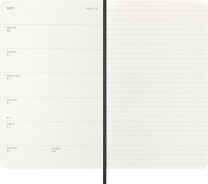 Moleskine Weekly Planner 2027, Vegan Soft Cover Precious and Ethical 12 Month Diary with Python Print, Space for Notes, and Gift Box, Large 13x21 Cm, Black