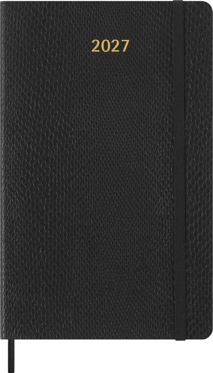 Moleskine Weekly Planner 2027, Vegan Soft Cover Precious and Ethical 12 Month Diary with Python Print, Space for Notes, and Gift Box, Large 13x21 Cm, Black