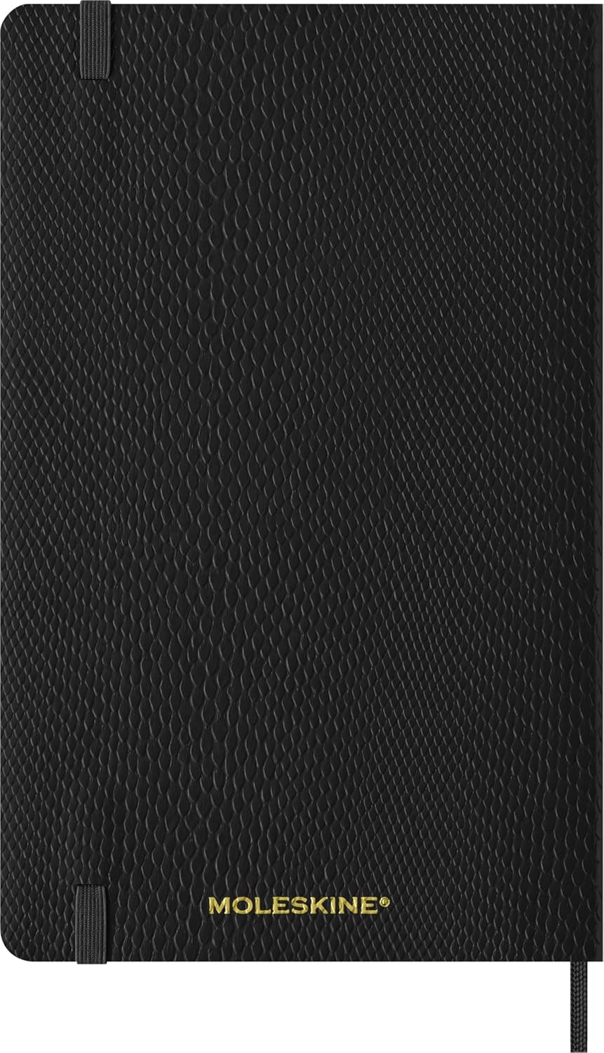 Moleskine Weekly Planner 2027, Vegan Soft Cover Precious and Ethical 12 Month Diary with Python Print, Space for Notes, and Gift Box, Large 13x21 Cm, Black