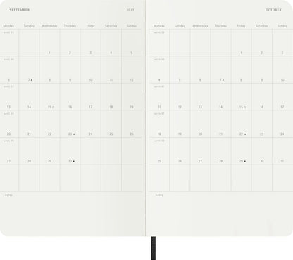 Moleskine Weekly Planner 2027, Vegan Soft Cover Precious and Ethical 12 Month Diary with Python Print, Space for Notes, and Gift Box, Large 13x21 Cm, Black