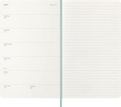 Moleskine Weekly Planner 2027, Vegan Soft Cover Precious and Ethical 12 Month Diary with Space for Notes, and Gift Box, Large 13x21 Cm, Sage Green