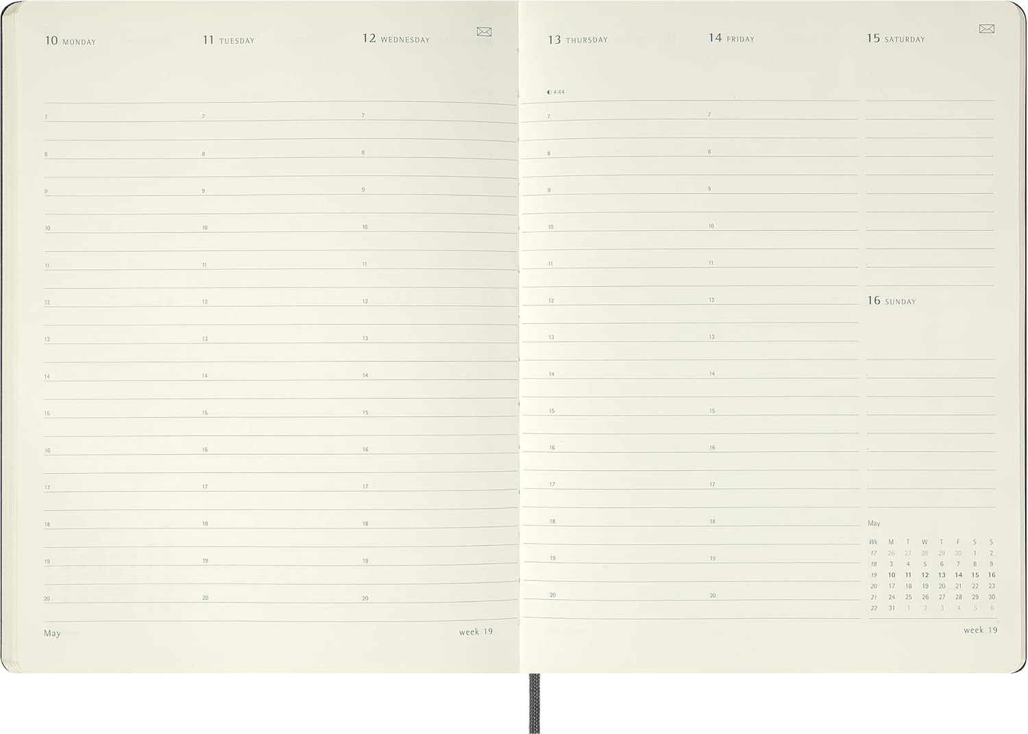 Moleskine Weekly Digital Planner 2027, Hard Cover 12 Month Vertical Smart PRO Planner with Elastic Closure, XL Size 19x25 Cm, Black