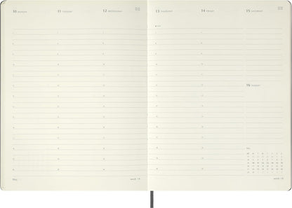 Moleskine Weekly Digital Planner 2027, Hard Cover 12 Month Vertical Smart PRO Planner with Elastic Closure, XL Size 19x25 Cm, Black