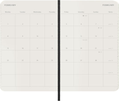 Moleskine Monthly Planner 2027, Soft Cover 12 Month Diary with Elastic Closure, Pocket Size 9x14 Cm, Black