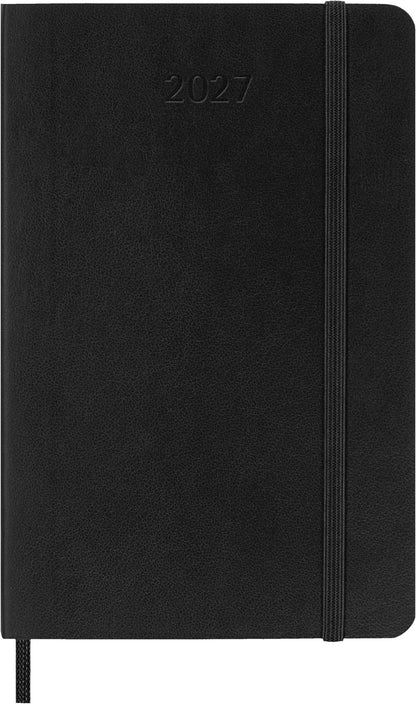 Moleskine Monthly Planner 2027, Soft Cover 12 Month Diary with Elastic Closure, Pocket Size 9x14 Cm, Black