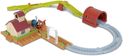 Thomas & Friends Toy Train Set by Fisher-Price, Bell Station Playset with Push-Along Thomas Engine, Ringing Bell, Tunnel, Gate & Expandable, JLL35