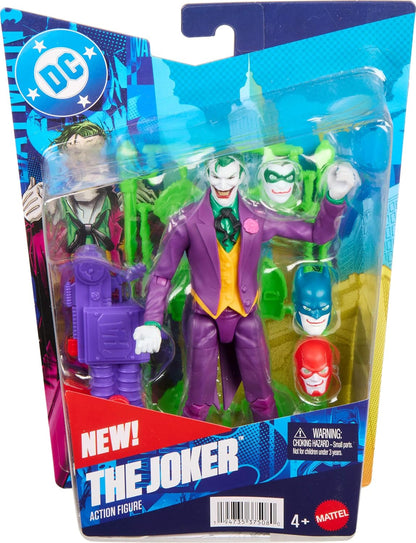 Mattel DC Premier 6.5 Inch Joker Action Figure, Series 1, Super Villain, 22 Articulations & Detailed Design, Chattering Teeth Weapon, JMD97