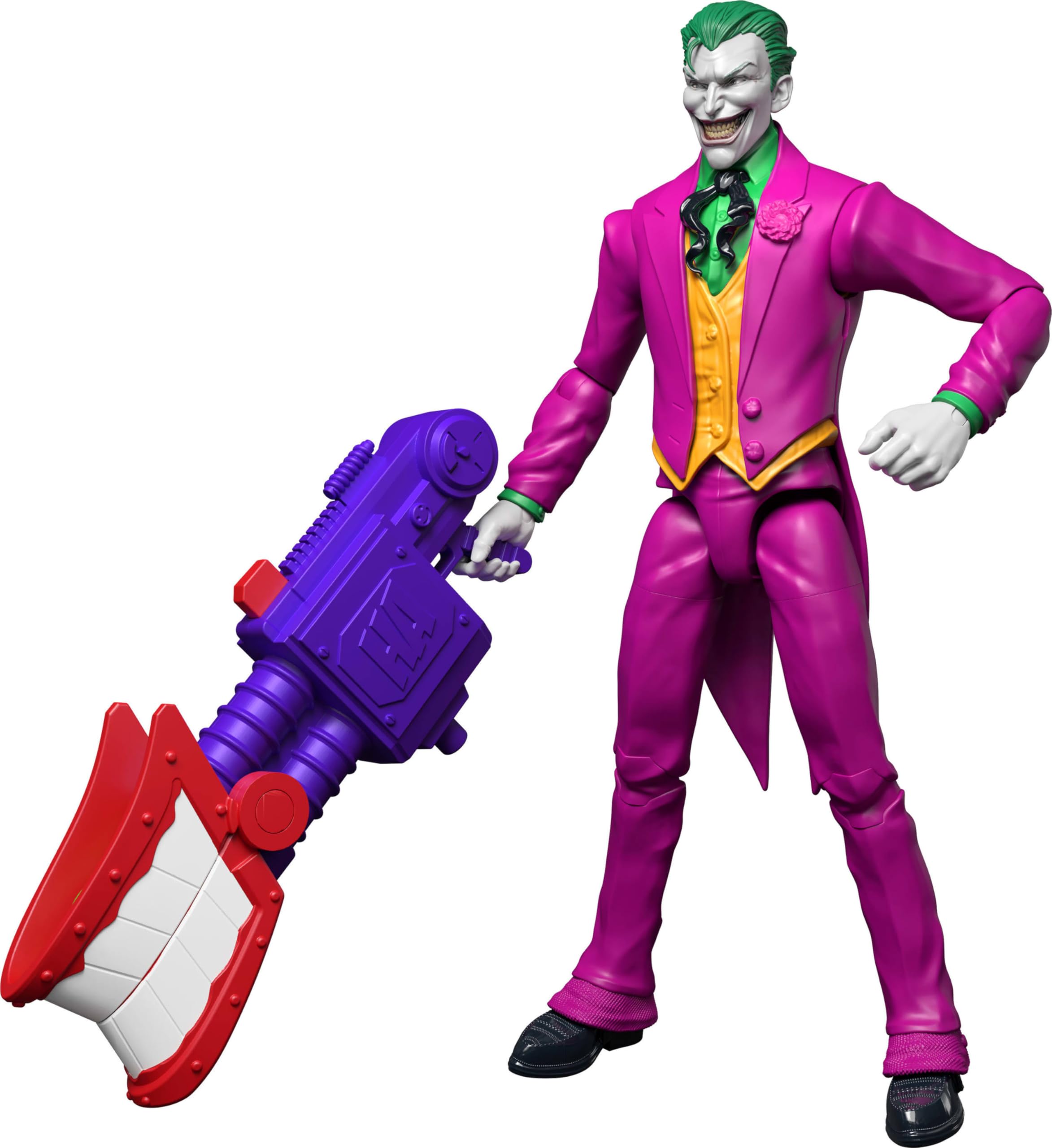 Mattel DC Premier 6.5 Inch Joker Action Figure, Series 1, Super Villain, 22 Articulations & Detailed Design, Chattering Teeth Weapon, JMD97