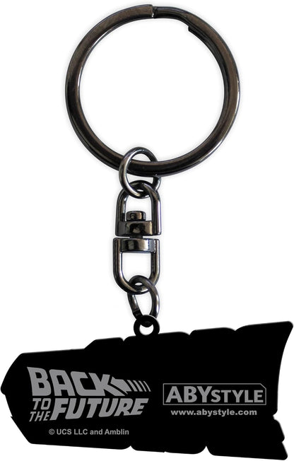 ABYSTYLE Back To The Future Logo Metal Keychain | Back To The Future Keyring | Metal Keyring | Back To The Future Merchandise | Back To The Future Gifts