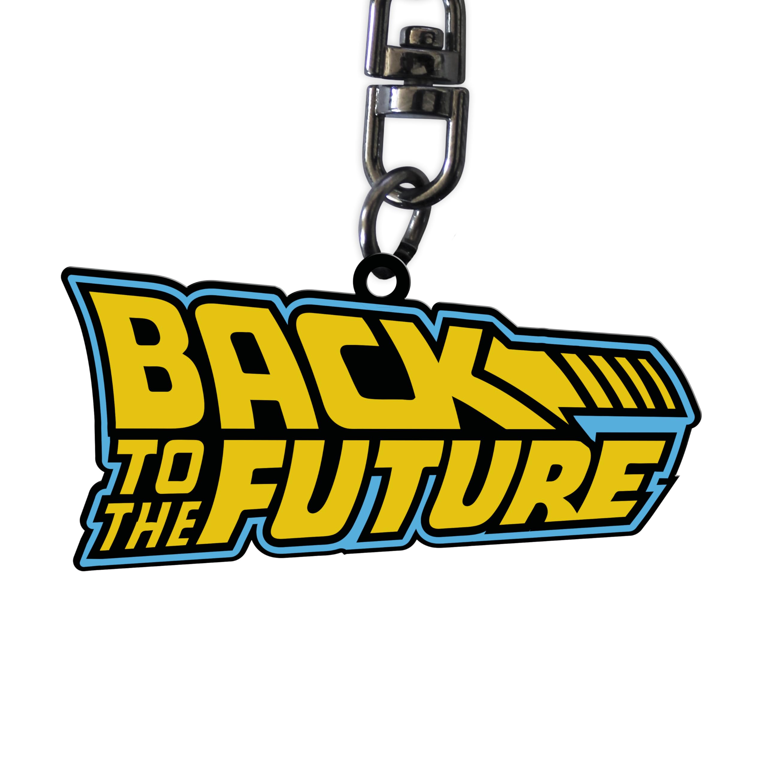 ABYSTYLE Back To The Future Logo Metal Keychain | Back To The Future Keyring | Metal Keyring | Back To The Future Merchandise | Back To The Future Gifts