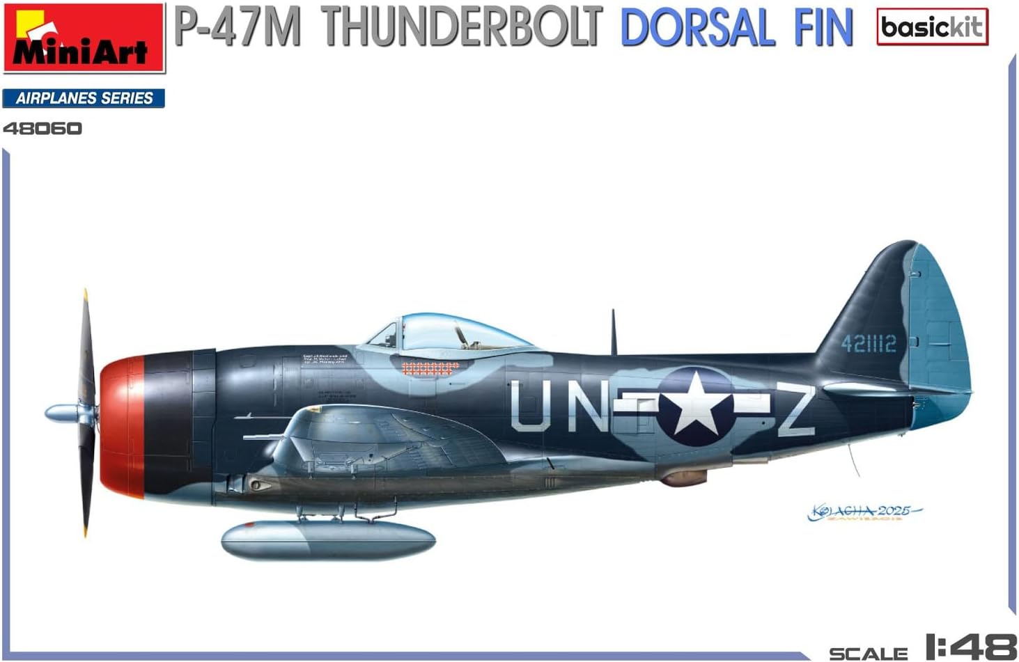 MiniArt - 1/48 P-47m Thunderbolt. Dorsal Fin. Basic Kit