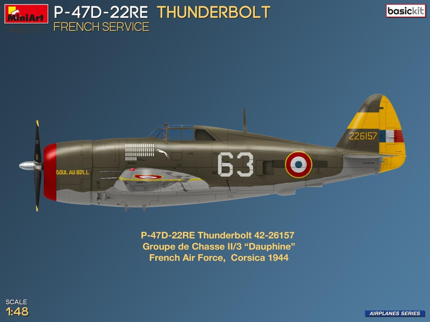 MiniArt - 1/48 P-47d-22re Thunderbolt. French Service. Basic Kit