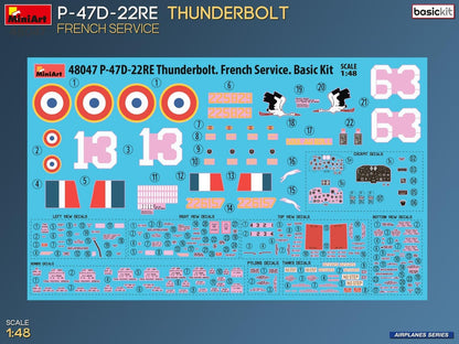 MiniArt - 1/48 P-47d-22re Thunderbolt. French Service. Basic Kit