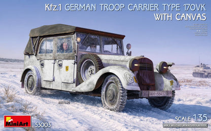 MiniArt - 1/35 Kfz.1 German Troop Carrier Type 170vk W/canvas