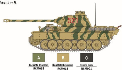 Italeri 75003 Starter Set - Easy Paint: Panther Sd.Kfz.171 Ausf.A, schaal 1:56, Plastic Model Kit/plastic model om in elkaar te zetten, incl. lijm en 3 acrylstiften om te schilderen
