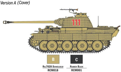 Italeri 75003 Starter Set - Easy Paint: Panther Sd.Kfz.171 Ausf.A, schaal 1:56, Plastic Model Kit/plastic model om in elkaar te zetten, incl. lijm en 3 acrylstiften om te schilderen