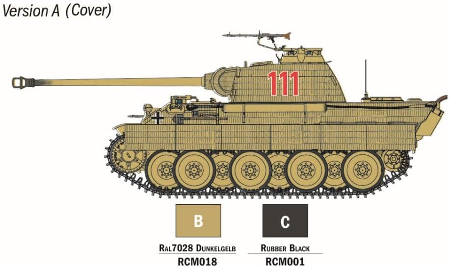 Italeri 75003 Starter Set - Easy Paint: Panther Sd.Kfz.171 Ausf.A, schaal 1:56, Plastic Model Kit/plastic model om in elkaar te zetten, incl. lijm en 3 acrylstiften om te schilderen