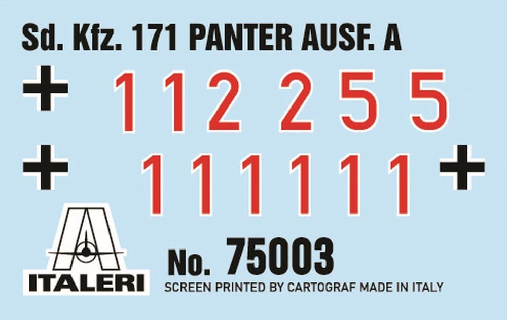 Italeri 75003 Starter Set - Easy Paint: Panther Sd.Kfz.171 Ausf.A, schaal 1:56, Plastic Model Kit/plastic model om in elkaar te zetten, incl. lijm en 3 acrylstiften om te schilderen