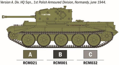 Italeri 75004 Line Starter Set - Easy Paint: Cromwell Mk. IV, 1:56 Scale, Plastic Model Kit/Model Assembly Includes Glue and 3 Acrylic Paint Markers