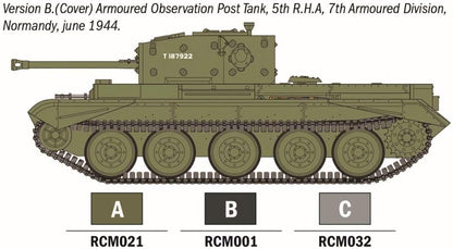 Italeri 75004 Line Starter Set - Easy Paint: Cromwell Mk. IV, 1:56 Scale, Plastic Model Kit/Model Assembly Includes Glue and 3 Acrylic Paint Markers