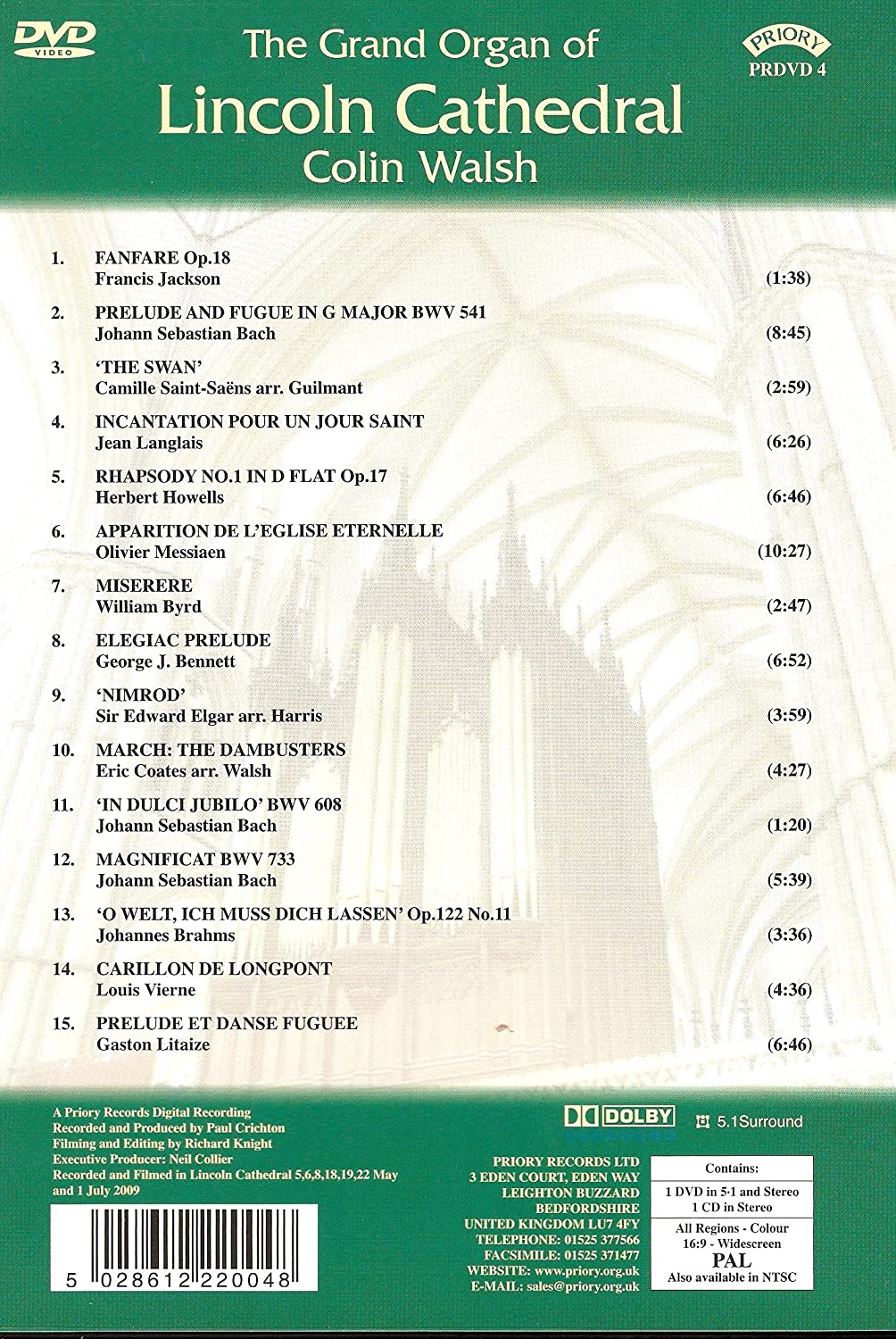 The Grand Organ of Lincoln Cathedral (DVD & CD)