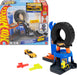Hot Wheels Spielzeugauto-Trackset, City Downtown Reifenwerkstatt und Die-Cast-Abschleppwagen im Maßstab 1:64, multidirektionales Spielen, mit dem Track-Schnellstecksystem kompatibel, JHL75