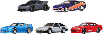 Hot Wheels Toy Cars, Premium Fast & Furious Tokyo Drift Bundle, 5 1:64 Scale Die-Cast Vehicles from the Fast Movie in Collectable Packaging