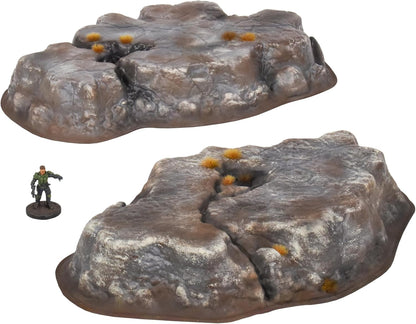 Terrain Crate Wargaming Hills | 2 Plastic Battlefield Hills | No Assembly Required | Compatible with Warhammer Age of Sigmar, 40K, Kings of War, Epic & More | 10-32mm Scale