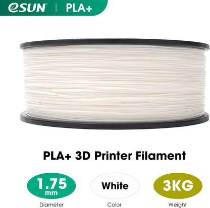 Pla+ 1.75Mm White 3Kg/Roll With Plastic Roll