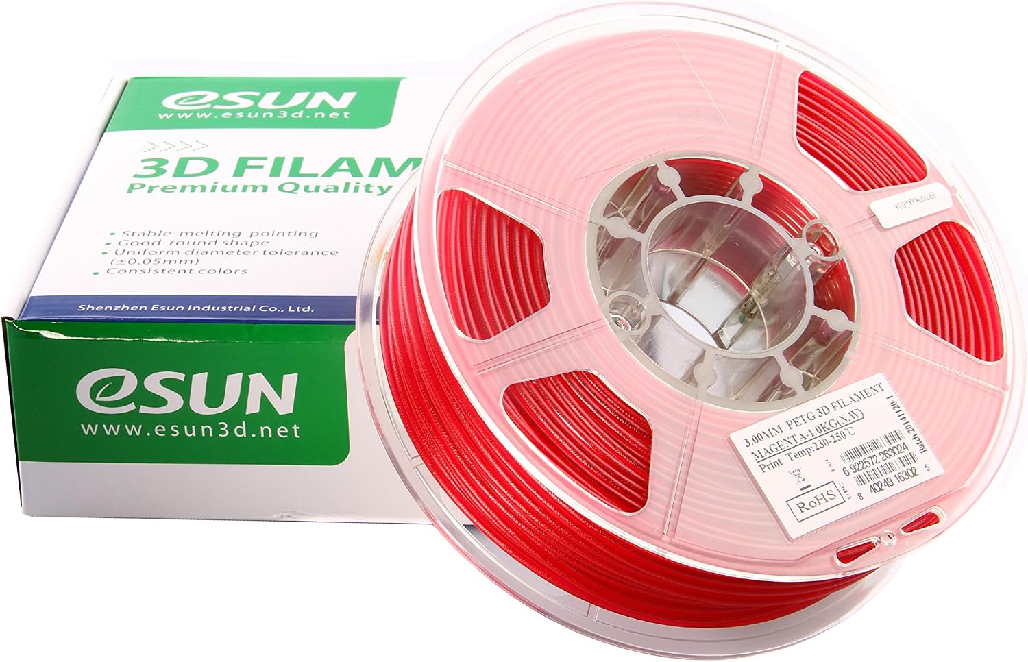 eSUN PETG 175mm Magenta Transparant 1kg