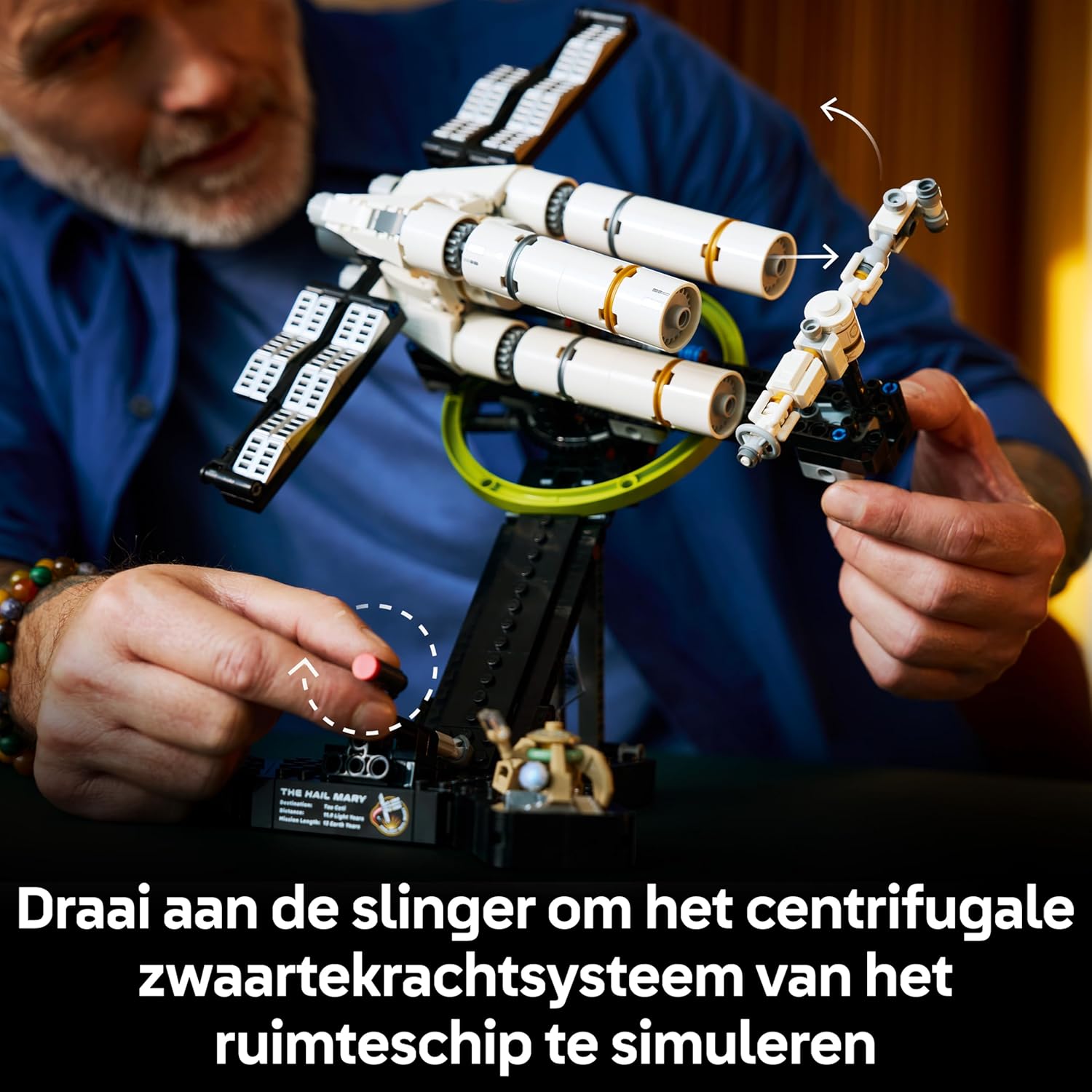 LEGO Icons Project Hail Mary Ruimteschip – Ruimte Bouwpakket voor Volwassenen – Ruimtevoertuig Model met Ryland Grace en Rocky Minifiguren – Woondecoratie – Cadeau voor Mannen, Vrouwen en Fans – 11389