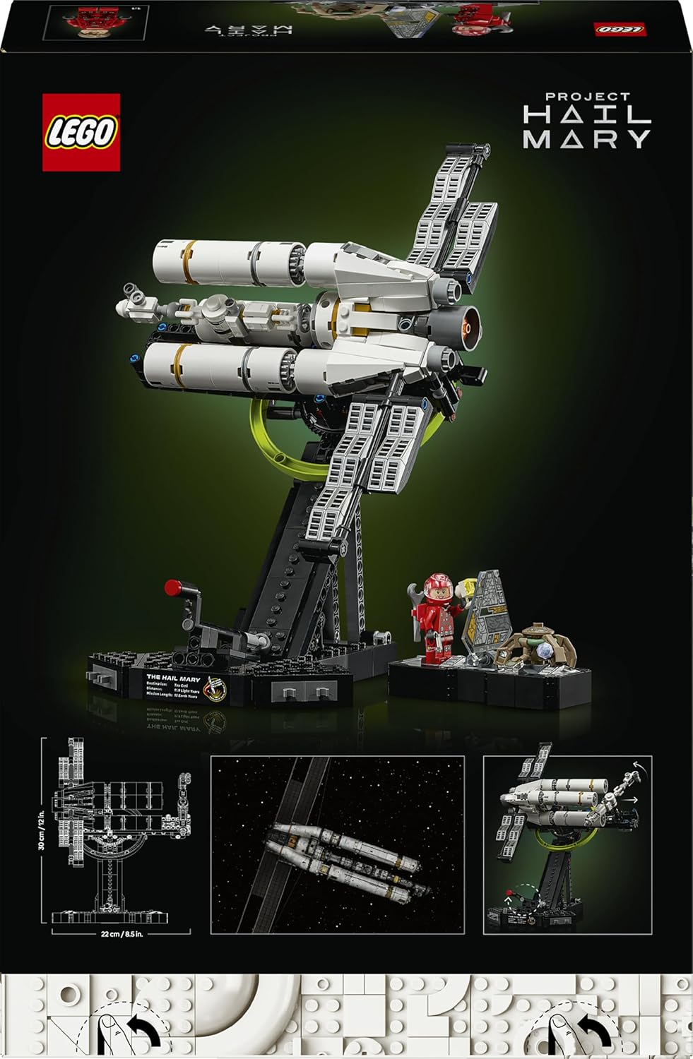 LEGO Icons Project Hail Mary Ruimteschip – Ruimte Bouwpakket voor Volwassenen – Ruimtevoertuig Model met Ryland Grace en Rocky Minifiguren – Woondecoratie – Cadeau voor Mannen, Vrouwen en Fans – 11389
