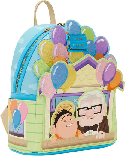 Loungefly Disney Pixar Up - Dug - Carl & Russell, Mini Zaino Ricamato, Ideale per Bambini e Adulti, Borse da Collezione